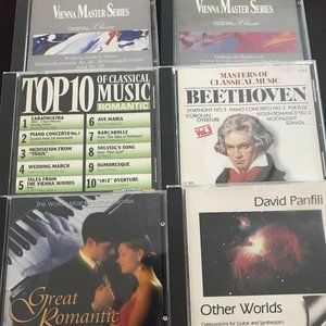 Lot of 6 CD's Classical Music: Orchestra, Piano, Guitar Pre-Owned